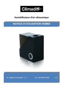 Mode d’emploi Climadiff HUM50 Humidificateur