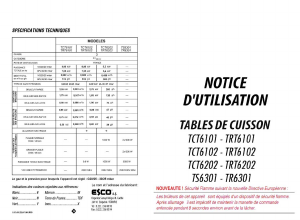 Mode d’emploi California TCT6102GECA Table de cuisson