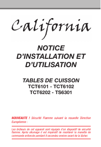 Mode d’emploi California TCT6102TDFCA Table de cuisson