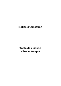 Mode d’emploi California VS2NCAL Table de cuisson