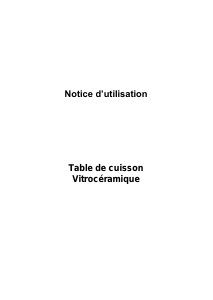 Mode d’emploi California VS4ZCAL Table de cuisson