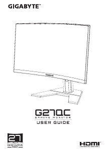 Kullanım kılavuzu Gigabyte G27QC LED ekran