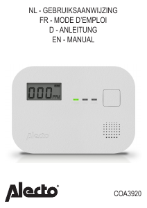 Manual Alecto COA-3920 Carbon Monoxide Detector