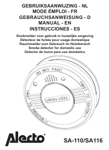 Mode d’emploi Alecto SA-116 Détecteur de fumée