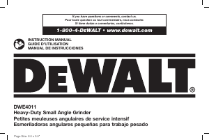 Manual DeWalt DWE4011 Angle Grinder