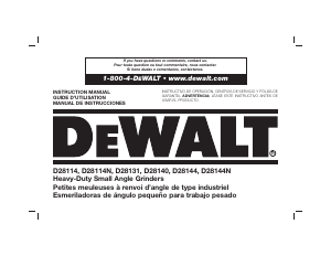 Mode d’emploi DeWalt D28140 Meuleuse angulaire