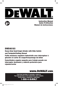 Manual de uso DeWalt DWE46103 Amoladora angular