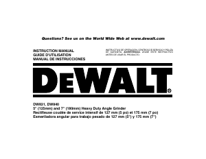 Mode d’emploi DeWalt DW840 Meuleuse angulaire