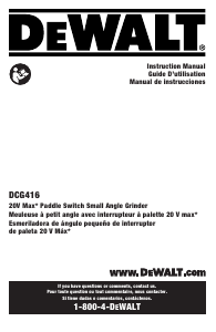 Handleiding DeWalt DCG416B Haakse slijpmachine