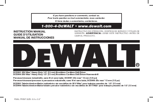 Handleiding DeWalt DCD991B Schroef-boormachine