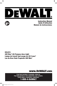 Manual DeWalt DCL074 Lamp