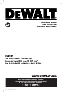 Manual DeWalt DCL044 Lamp