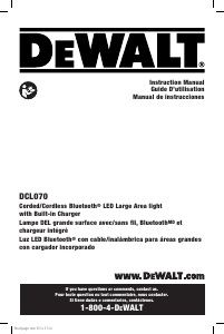Manual de uso DeWalt DCL070T1 Lámpara