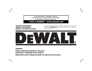 Manual de uso DeWalt DWV010 Aspirador