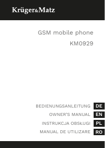 Manual Krüger and Matz KM0929 Telefon mobil