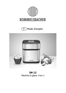 Mode d’emploi Rommelsbacher IM 12 Machine à glace