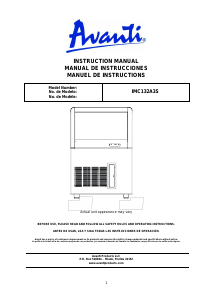 Manual de uso Avanti IMC132A3S Máquina de hacer hielo