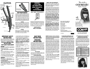 Manual de uso Conair CS4VSCR Plancha de pelo