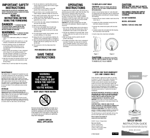 Manual Conair BE152WXR Mirror