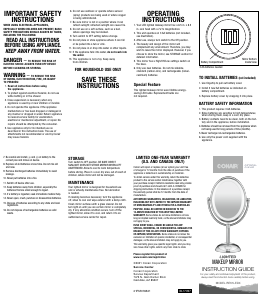 Manual de uso Conair BE51LEDX Espejo