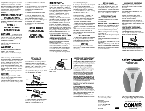 Manual de uso Conair LWD5RN Afeitadora