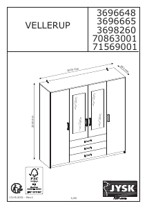 Manual JYSK Vellerup (58x200x200) Wardrobe