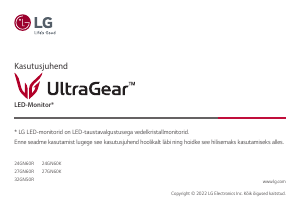 Kasutusjuhend LG 24GN60R-B UltraGear LED-kuvar