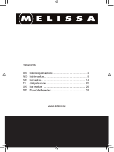 Manual Melissa 16620016 Ice Cube Maker