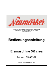 Bedienungsanleitung Neumärker 5K Crea Eismaschine