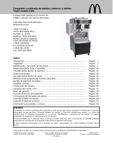 Manual de uso Taylor C602 (McDonalds) Máquina de helados