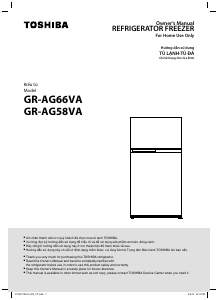 Hướng dẫn sử dụng Toshiba GR-AG66VA Tủ đông lạnh