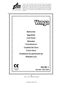 Manual de uso Venga VG EK 1 Cocedor de huevos