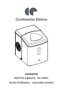 Mode d’emploi Continental Edison CEMAG01IN Machine à glaçons