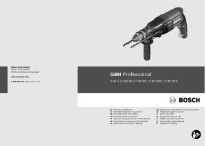 Manual Bosch GBH 2-26 DRE Professional Maşină de găurit cu percuţie