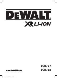 Mode d’emploi DeWalt DCD777 Perceuse visseuse