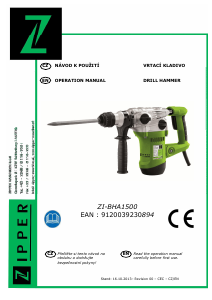 Manuál Zipper ZI-ABH1500 Demoliční kladivo