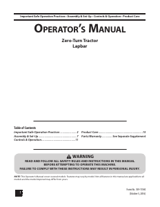 Manual de uso Troy-Bilt Mustang 42 XP Cortacésped