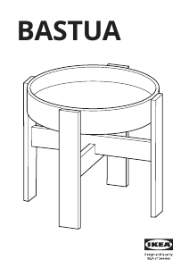Εγχειρίδιο IKEA BASTUA Πλευρικό τραπέζι