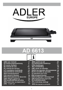 Manual Adler AD 6613 Grelhador de mesa