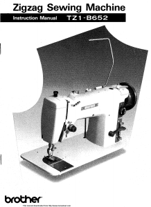 Manual Brother TZ1-B652 Zigzag Sewing Machine