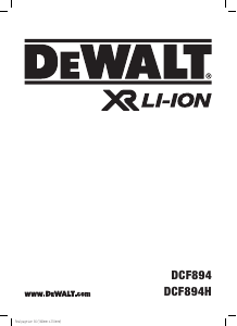 Kullanım kılavuzu DeWalt DCF894 Darbeli somun sıkma