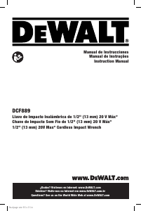 Manual DeWalt DCF889 Chave de impacto