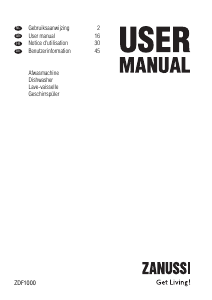 Manual Zanussi ZDF1000 Dishwasher
