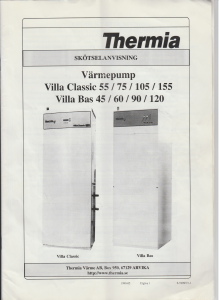 Bruksanvisning Thermia Villa Bas 90 Värmepump