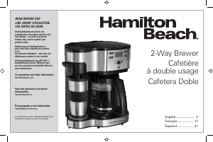 Manual de uso Hamilton Beach 47650 Máquina de café