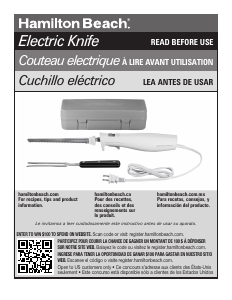 Manual de uso Hamilton Beach 74251 Cuchillo eléctrico