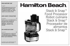 Mode d’emploi Hamilton Beach 70822 Robot de cuisine