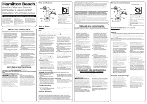 Manual de uso Hamilton Beach 11557 Vaporizador de prendas