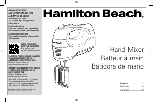 Manual de uso Hamilton Beach 62646 Batidora de varillas