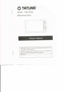 Manual Tatung TMO-7R-BK Microwave